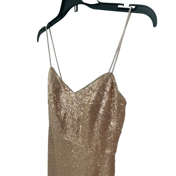 Dessy Collections 3067 Size 8 Party Elegant Rose Gold NWT Wedding Sequin Midi - Picture 4 of 12